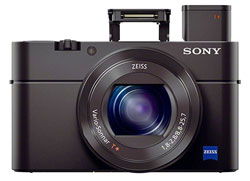 The Sony RX100 iii with viewfinder and flash extended.
