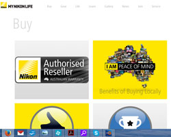 Authorised dealers are highlighted on the MyNikonLife 'Buy' page, while the Nikon store is, in website jargon, 'below the fold'.