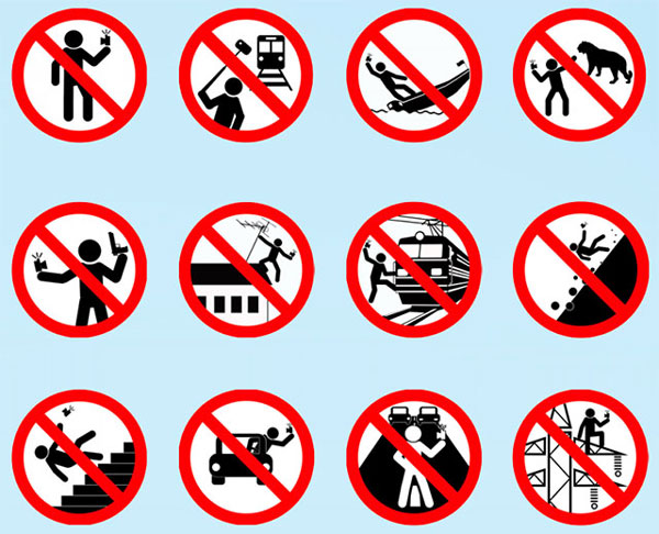 The range of activities the Russian Government doesn't want its citizens to be involved in while armed with a selfie stick.